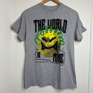 Papercut The World is Mine T Shirt Size medium Gray Japanese Streetwear Skater